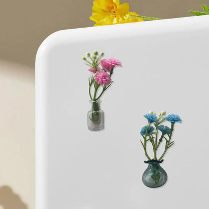 Mini Vase Magnets for Fridge Cute Tiny Magnetic Glass Vases Refrigerator Small Plant Pot for Locker Office Kitchen Decoration