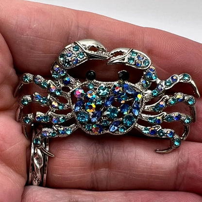New fashion blue crystal crab brooch for women and men cute animal brooch fashion banquet jewelry holiday gift