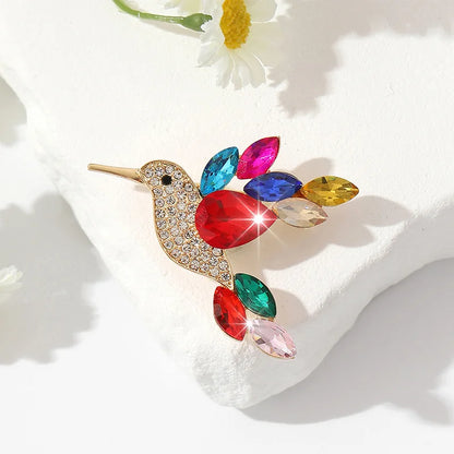 New Shiny Rhinestone Crystal Parrot Dove Bird Brooch Vintage Animal Badge Lapel Pin Suit Coat Dress Party Jewelry Gifts