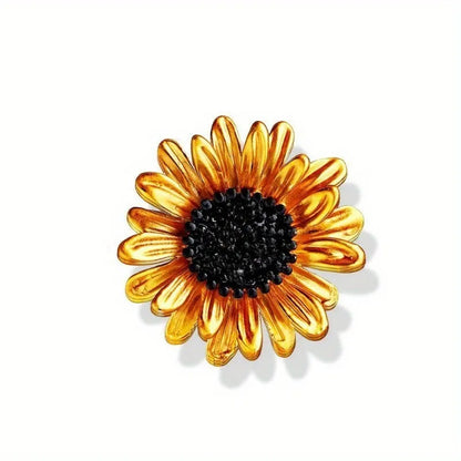 SKEDS Ladies' Exquisite Countryside Chrysanthemum Brooch Elegant Suit Accessory Coat Corsage High-End Luxury Sunflower Pin