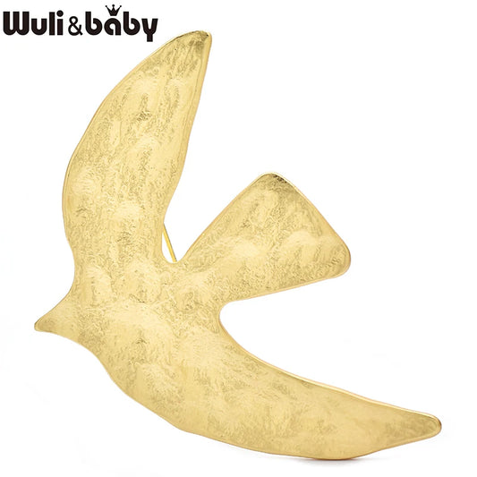 Wuli&baby Big Retro Pigeon Brooches For Women Unisex Simple Design Peaceful Dove Bird Party Casual Brooch Pins Gifts