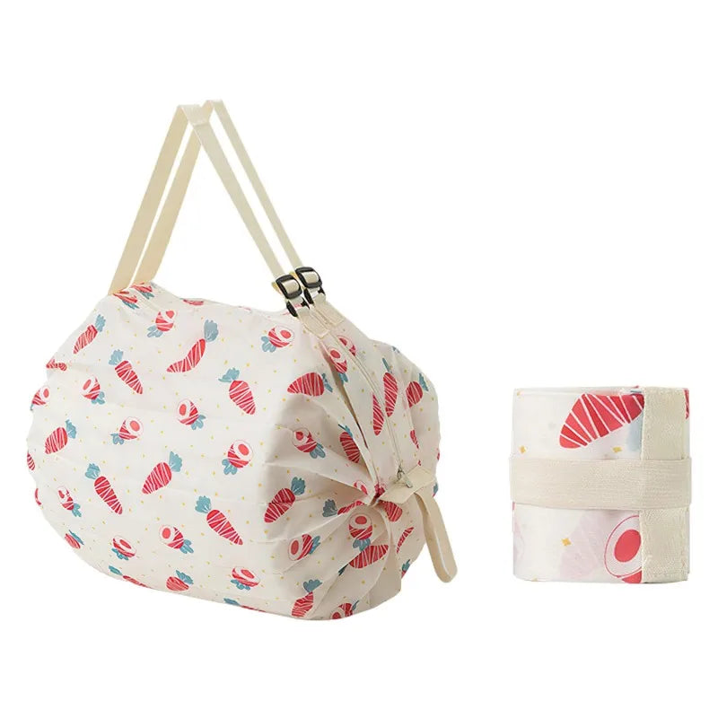 Large Foldable Shopping Bag Reusable Eco Bag Grocery Package Beach Toy Storage Bags Shoulder Cat Lemon Printing Pouch Tote Pouch
