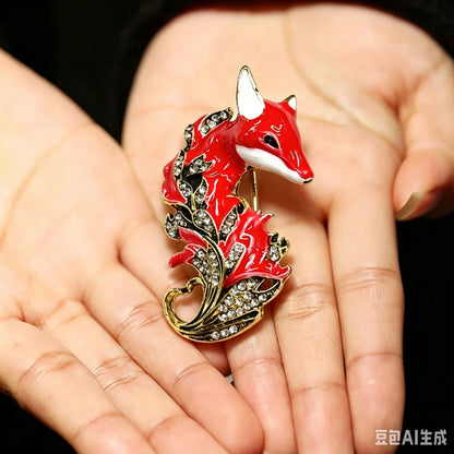 Baroque Luxury Fox Animal-Themed Brooches for Men and Women, Jewelry, Fashion Accessories, and Party Gifts