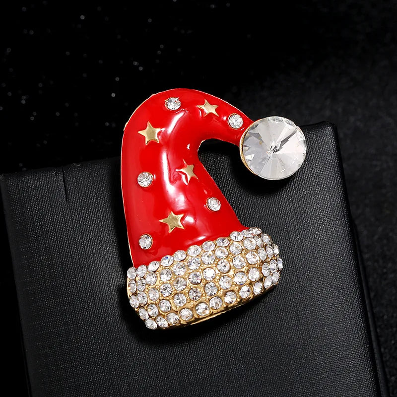 SKEDS Luxury Rhinestone Christmas Tree Snow Man Brooch For Women Men Exuqisite Fetival Enamel Badges Buckle Trendy Jewelry Pin