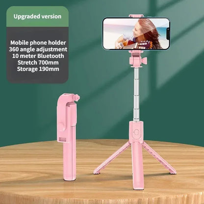Selfie Stick Wireless Tripod Stand with Light Bluetooth Remote Extendable Tripod for iPhone Mobile Phone Live Streaming