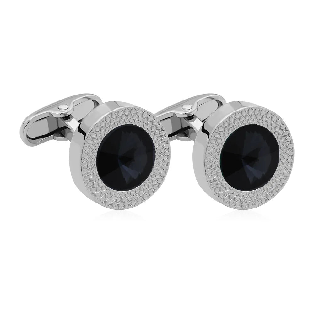 Hot Sale Cufflinks For Men Blue Diamond Cufflink Luxury Brand Buttons French Shirts Wedding Party Accessories Man Jewelry Gifts