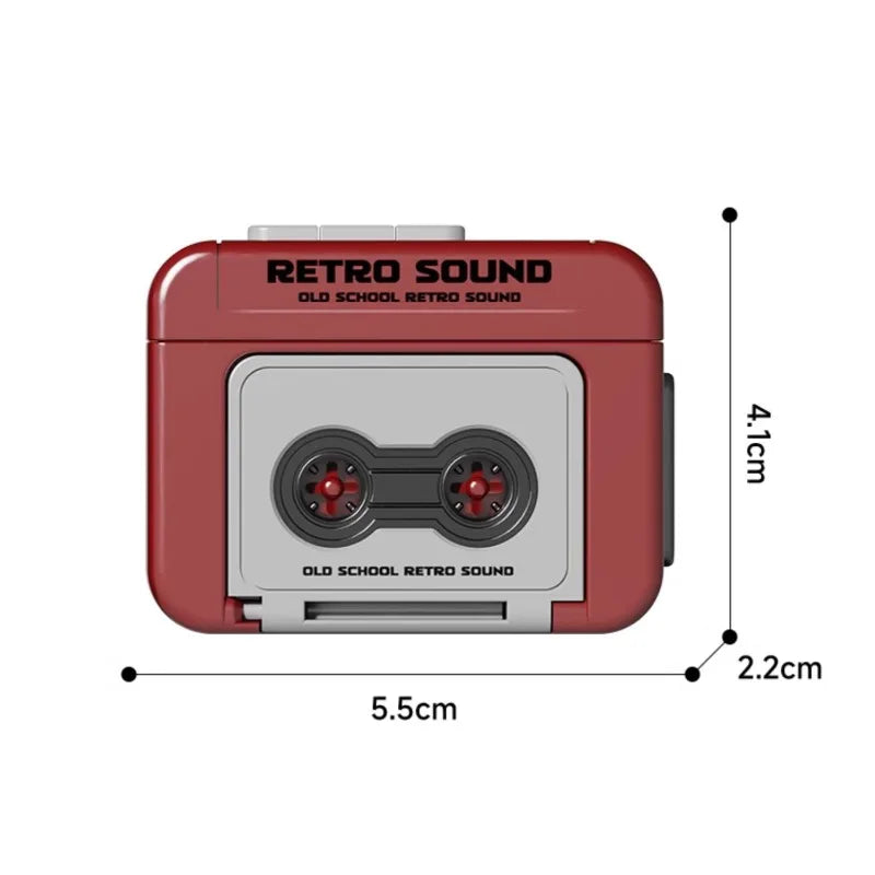 1Pcs Retro Recorder Keychain 15S Recorder Cassette Tape Keyring Student Bag Pendant Couple Friends Gift
