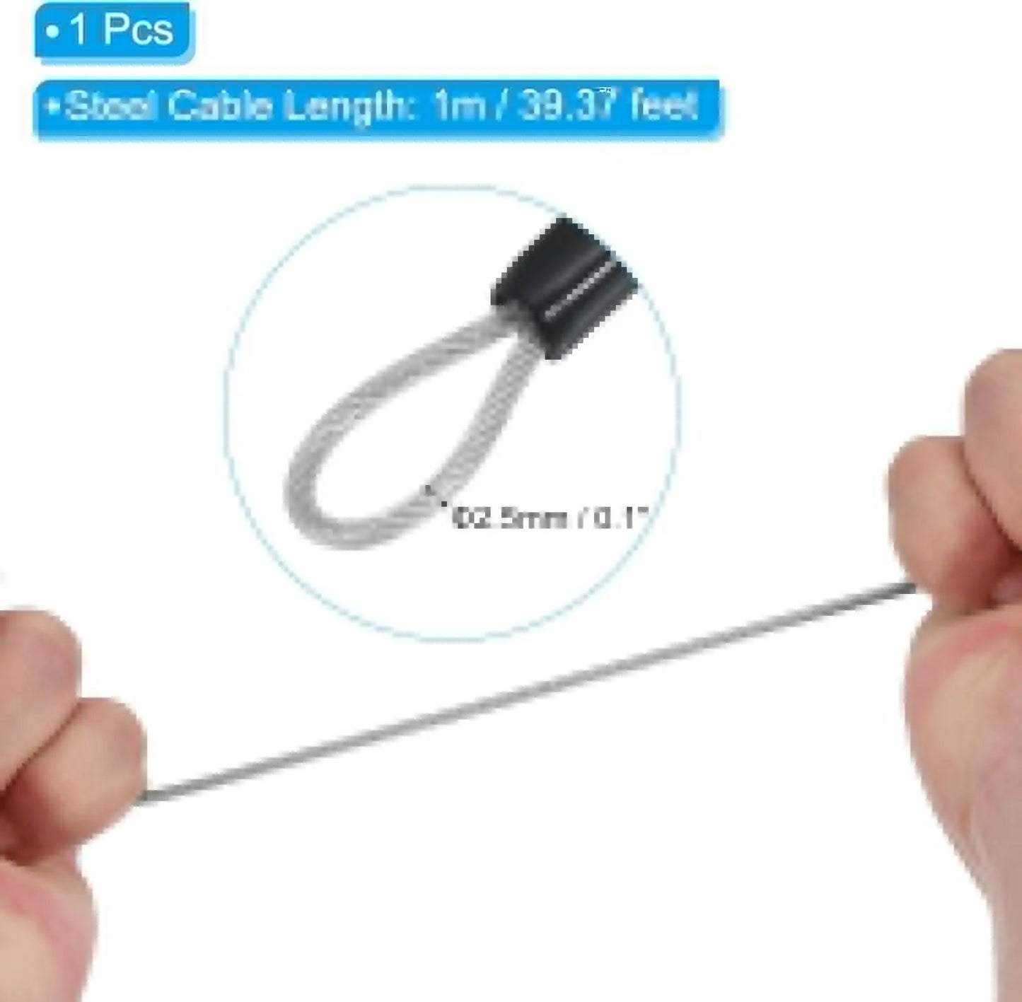 Security Steel Cable with 3 Digit Combination Lock Travel Padlock 1M Coated Safety Wire Rope Double Loop for Luggage Suitcase