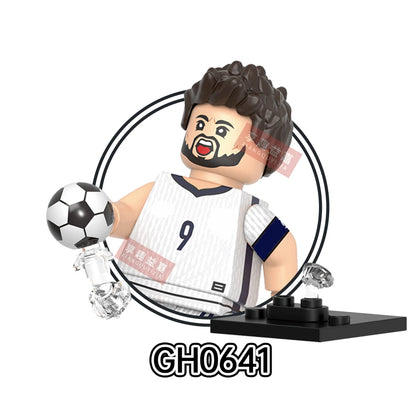 2026 NEW World Famous Football Players Figurine Messi Ronaldo Neymar Lewandowski Mini Action Building Block Model Toy Kids Gifts