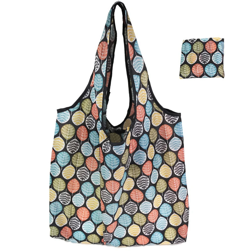 Shopping Bags Fashion Portable Various Prints and Large Capacity Convenient Nylon Easy to Fold Package Travel Essential