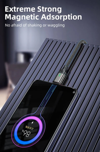AUFU Magnetic Charge Cable Fast Charging USB Type C Cable for Samsung Xiaomi iPhone Magnet Micro USB Data Quick Charging Wire