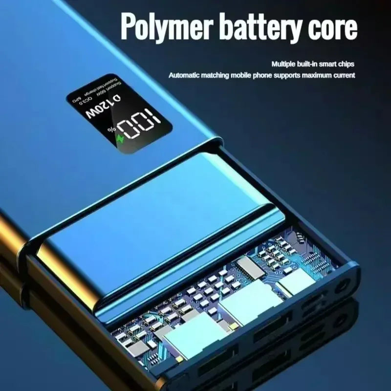 Lenovo 50000mAh 120w Super Fast Charging External Battery Ultra Capacity PowerBank Portable LED Digital Display For IPhone