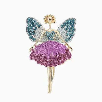 Fashionable and cute angel brooch with full diamond alloy clip