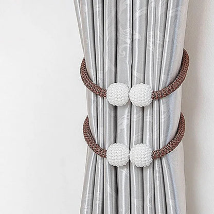 2pcs curtain tiebacks with magnetic buckles, curtain hanging ropes with magnets, a pair of curtain cord fasteners, versatile.