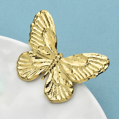 Wuli&baby Stainless Steel Butterfly Brooches For Women Unisex 2-color Beautiful Insects Office Casual Brooch Pins Gifts