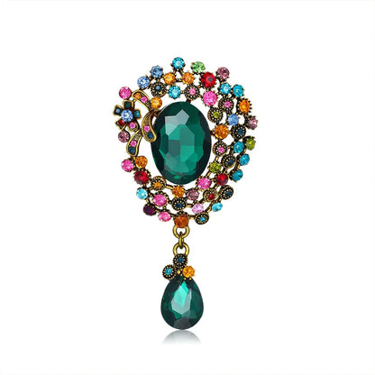 High fashion pins court vintage crystal brooch fashion pendant wedding women's brooch pin jewelry gifts
