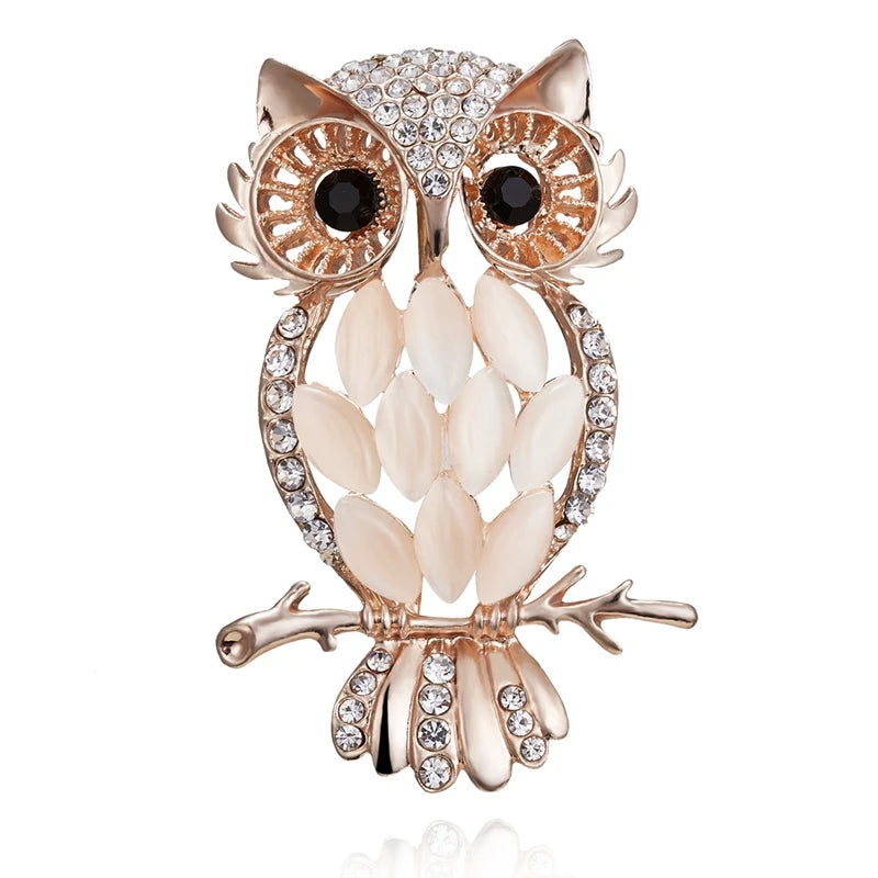 Lovely Owl Brooches Korean Trendy Rhinestone Brooch Badge Pin Bird Animal Party Casual Suit Decoration Badge Women Corsage Gifts