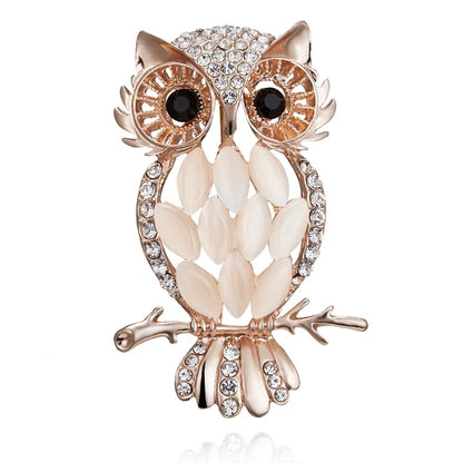 Lovely Owl Brooches Korean Trendy Rhinestone Brooch Badge Pin Bird Animal Party Casual Suit Decoration Badge Women Corsage Gifts