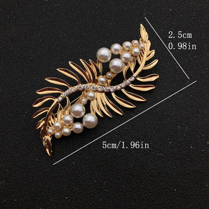 Women Girls Feather Rhinestone Brooches Jewelry Clothing Suit Pins Accessories
