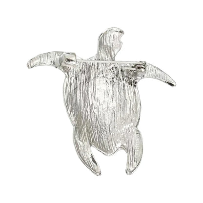 Wuli&baby Lovely Swimming Turtle Brooches For Women Unisex Green Enamel Water Animal Party Casual Brooch Pin Gifts