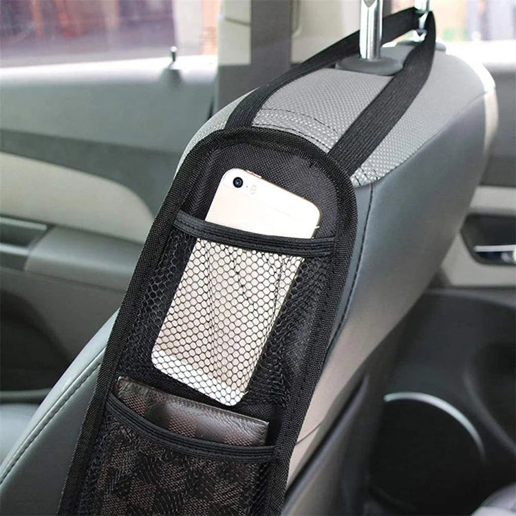 Multifunctional Zipper Storage Bag Car Side Storage Bag with Mesh Pocket for Things Holder Suitable for Cars