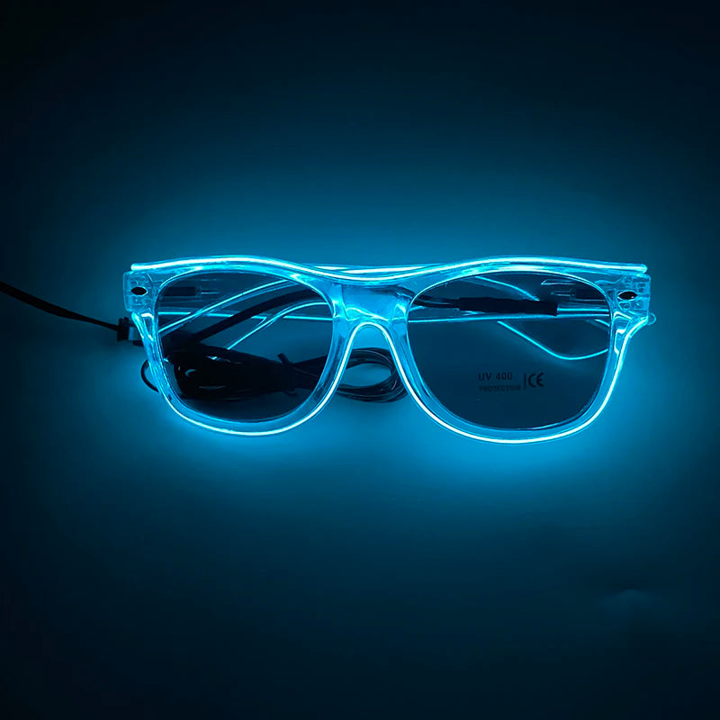 Light Up Led Glasses Neon Party Luminous Glasses EL Wire Glowing Sunglasses Novelty Gift for Adult Glow Bright Light Supplies