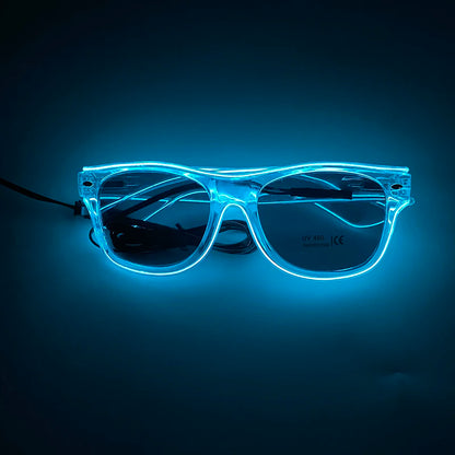 Light Up Led Glasses Neon Party Luminous Glasses EL Wire Glowing Sunglasses Novelty Gift for Adult Glow Bright Light Supplies