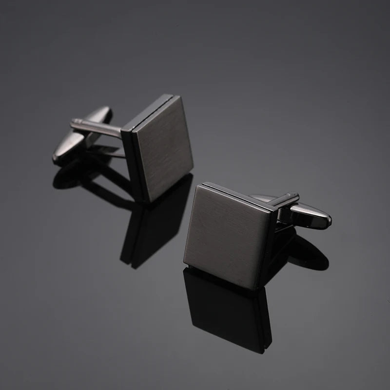 High end men's French shirt cufflinks Classic Square laser lattice wire drawing cuffs buttons business suit accessories jewelry