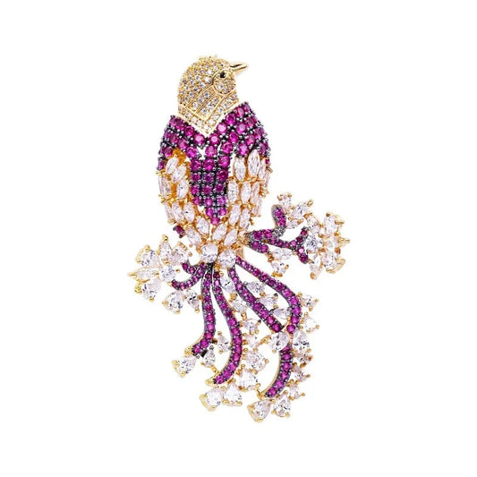 Creative Bird Brooch Leisure Brooch Lady Luxury Jewelry Gold-plated  Animal Brooch Coat Scarf Brooch
