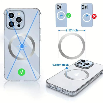 Universal Metal Rings Sticker for Magsafe Magnetic Wireless Charger for iPhone Samsung Xiaomi Car Phone Charger Plate Iron Sheet