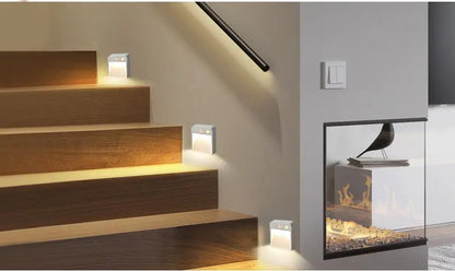 1PCS LED Night Light, AA Battery Powered Wall Lamp, PIR Motion Sensor, Auto On Off, Room, Cabinet, Stairs Decoration Lighting