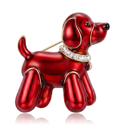 Beaut&Berry Trendy Enamel Dog Brooches for Women Unisex Animal Pins Casual Party Jewelry Accessories Gifts Decoration