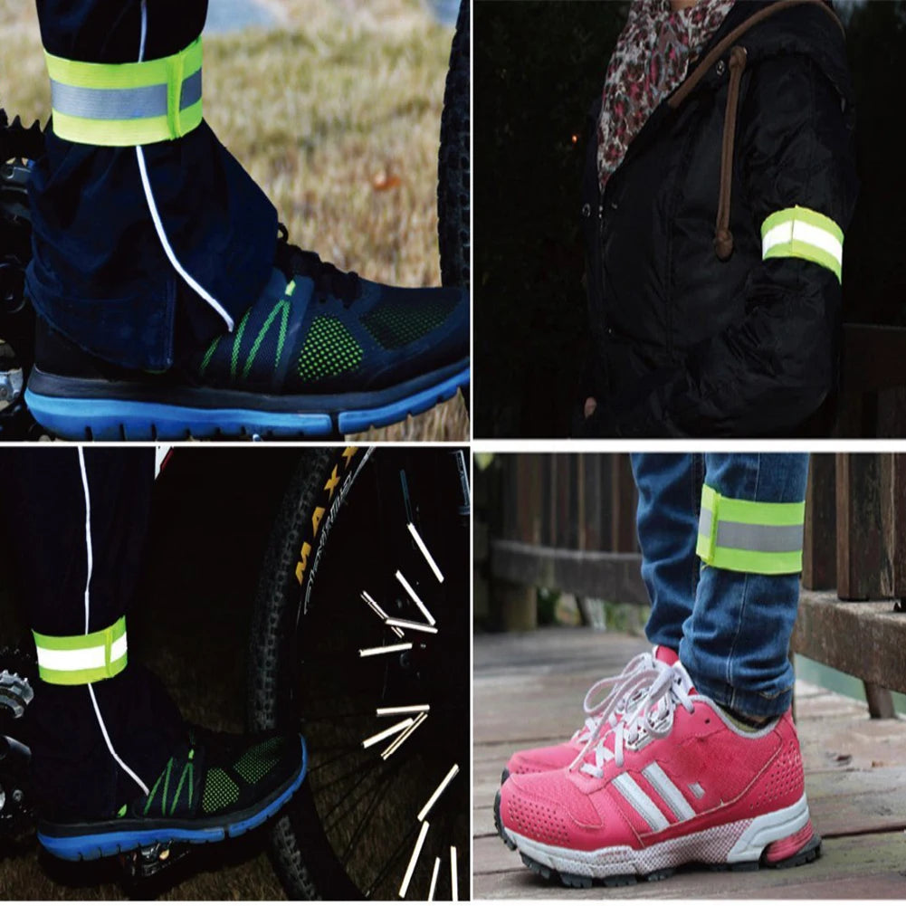 1PCS Running Reflective Arm Band for Wrist Ankle Leg Safety Reflector Tape Night Walking Cycling Led Bracelet Strap High Visibil