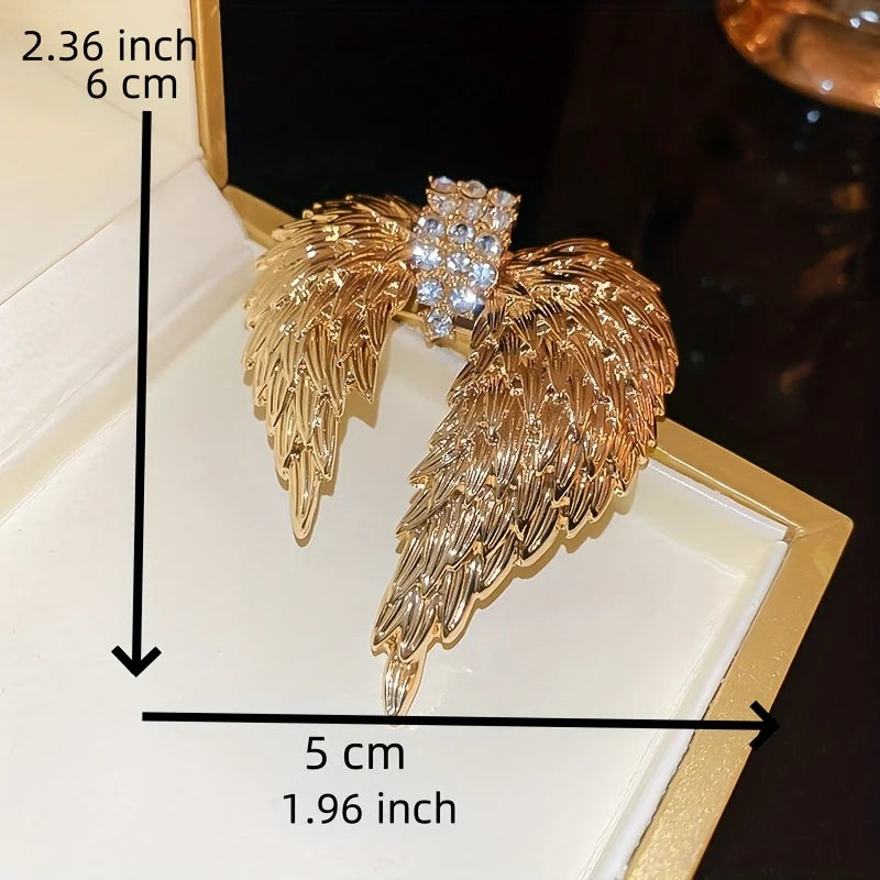 SKEDS Women Men Fashion Exquisite Crystal Feather Pearl Brooch Pin Elegant Classic Lady High-end Badges Accessories Gift
