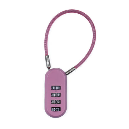 Zinc alloy 4 Digit Password Lock Wire Rope Anti-theft Backpack Zipper Lock Padlock Dormitory Cabinet Lock for Home&Travel