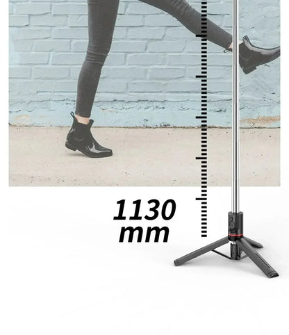 Wireless Selfie Stick for Smartphone 44 Inch Tripod with Bluetooth Remote Foldable Stand for Vlog Shooting Record