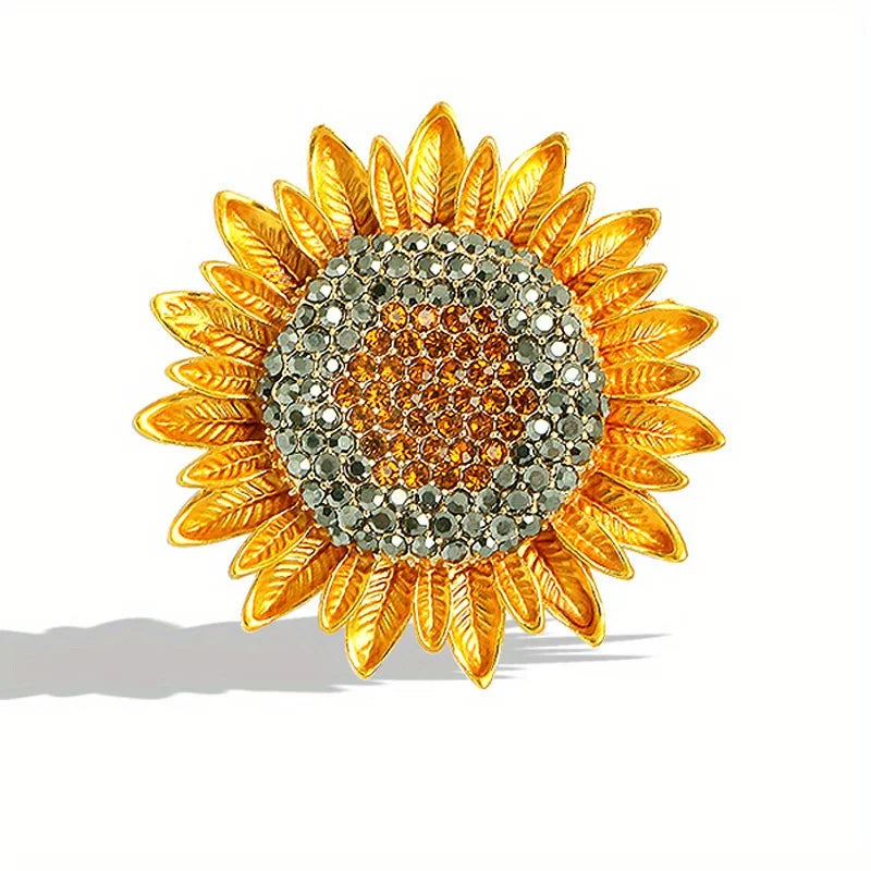 SHMIK High-end Women Girls Fashion Elegant Crystal Daisy Brooch Badges Fashion Exquistie Lady Wedding Party Pin Jewelry Buckles