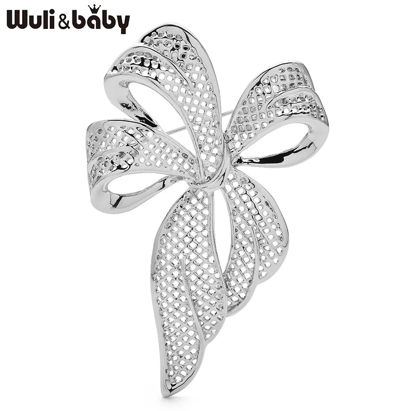 Wuli&baby Alloy Bowknot Brooches For Women Unisex 3-color Beautiful Simple Design Party Office Brooch Pins Gifts