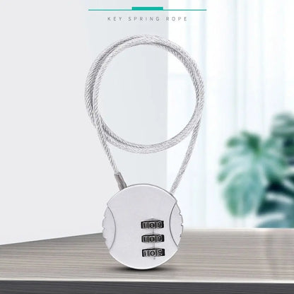 Extended Wire Rope Combination Lock 3 Digit Code Lock Password Motorcycle Helmet Metal Keyed Padlock Travel Anti-Theft Locks