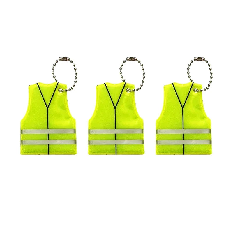 10pcs Portable Safety Reflective Pendants Safety Clothing Modeling Reflective Keychain Backpack Decoration Accessories Gifts