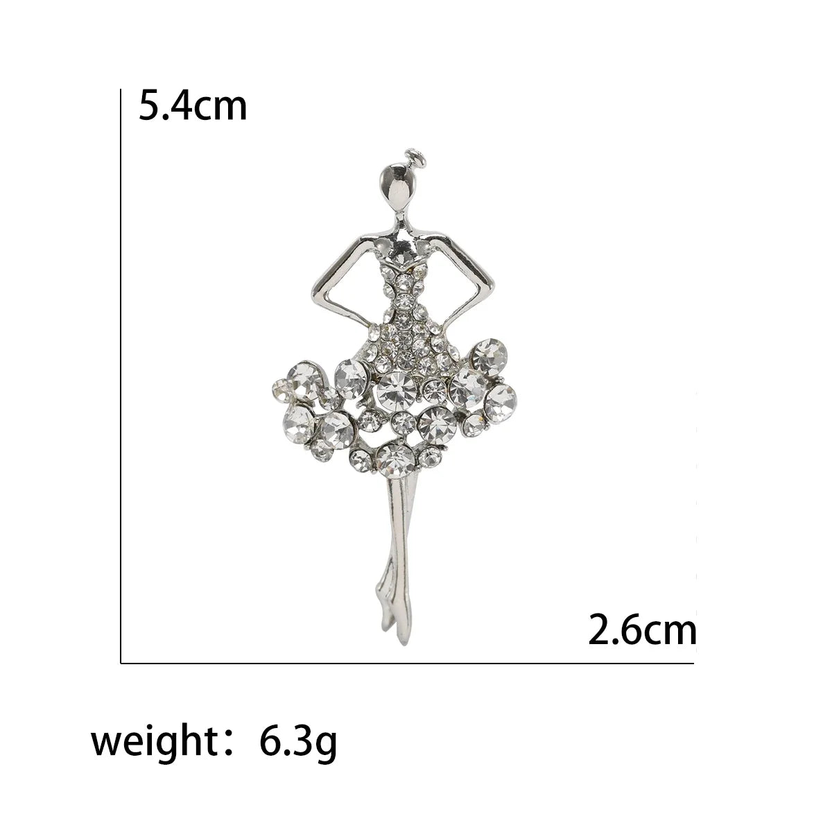 Rhinestone Ballerina Brooches for Women Acrylic Elf Pins Pearl Girls Accessories Office Party Friend Gifts