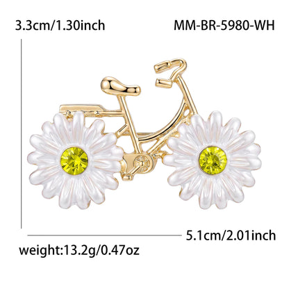 Beaut&Berry Luxury Enamel Bicycle Brooches for Women Unisex Transport Pins Casual Party Jewelry Accessories Gifts Decoration