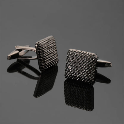 High end men's French shirt cufflinks Classic Square laser lattice wire drawing cuffs buttons business suit accessories jewelry