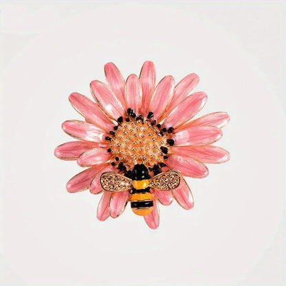 SHMIK High-end Women Girls Fashion Elegant Crystal Daisy Brooch Badges Fashion Exquistie Lady Wedding Party Pin Jewelry Buckles