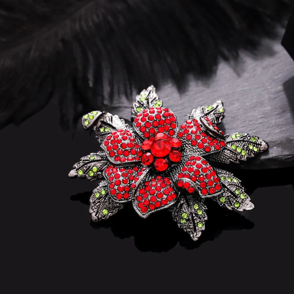 Baroque Thorned Rose Brooch Luxury Elegant Jewelry for Couples Wedding Party Gift Accessories Men Women