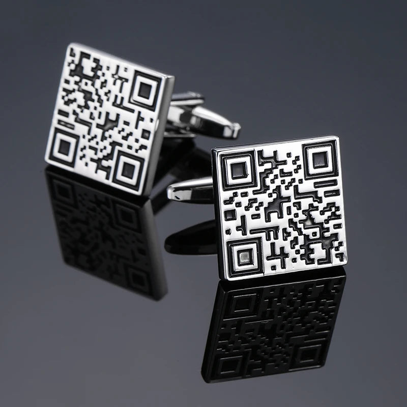 Luxury men's French shirt cufflinks classic square blue and black retro patterns cuff buttons suit accessories jewelry wholesale
