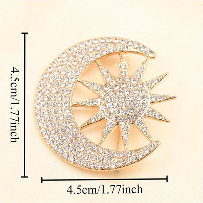 Baroque Luxury Beautiful Moon Star Design Men's Women's Brooch Pins，Jewelry Accessories, WeddingHolidayPartyCouple Surprise Gift