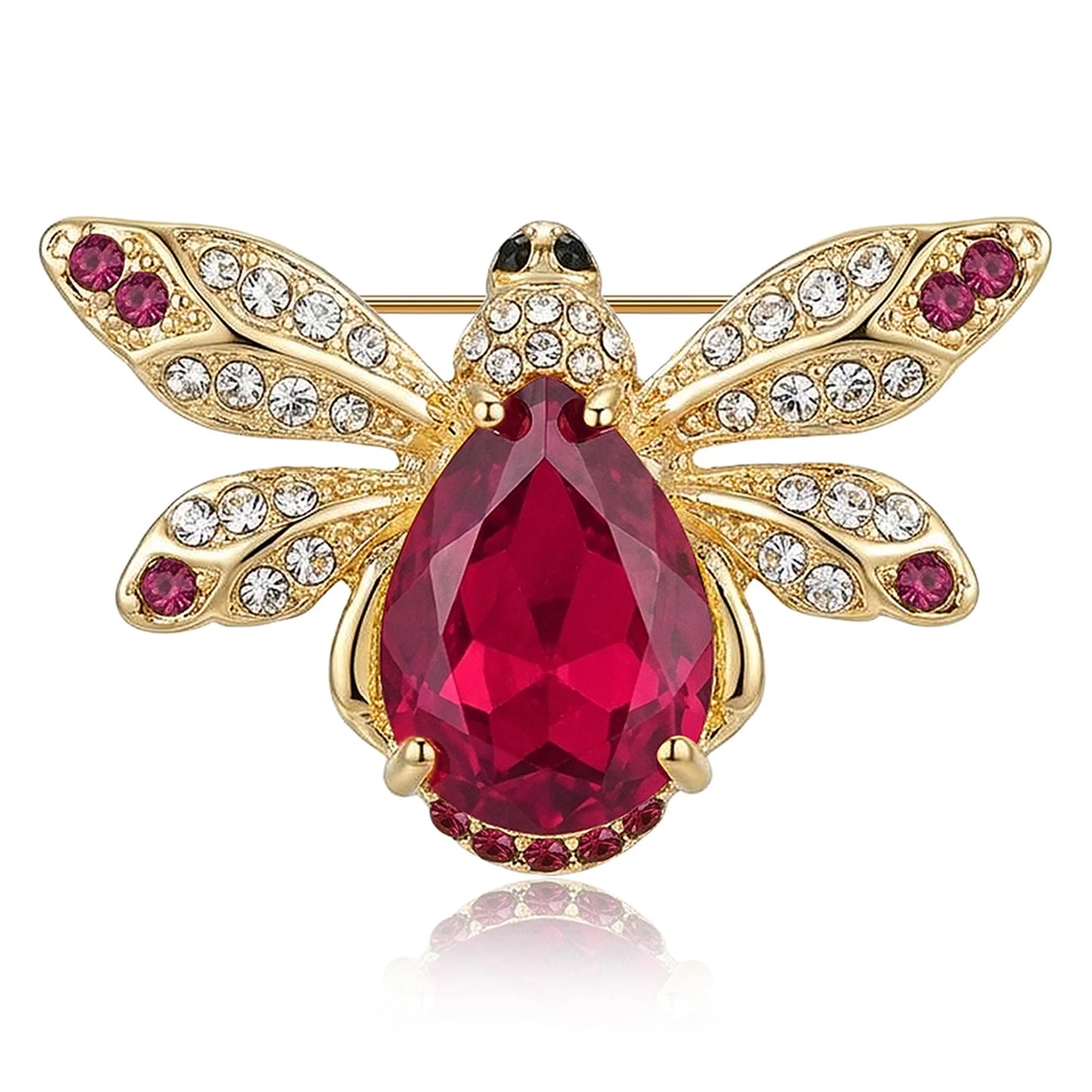 Beaut&Berry Luxury Crystal Bee Brooches for Women Unisex Insect Pins Casual Party Jewelry Accessories Gifts Decoration