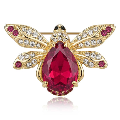 Beaut&Berry Luxury Crystal Bee Brooches for Women Unisex Insect Pins Casual Party Jewelry Accessories Gifts Decoration