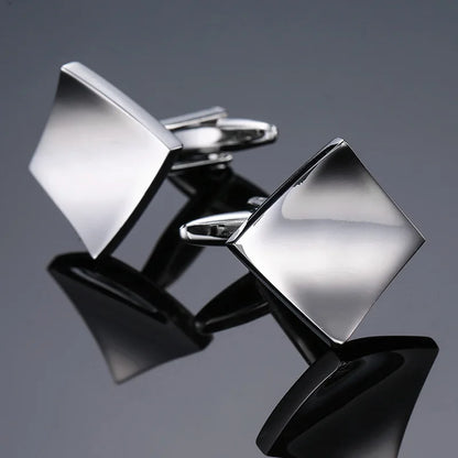 Cufflinks Man Luxury French Cufflinks Button Laser Enamel Gold Silvery Cuffs Retro Metal Buckles For Mens Shirts Tuxedo Studs